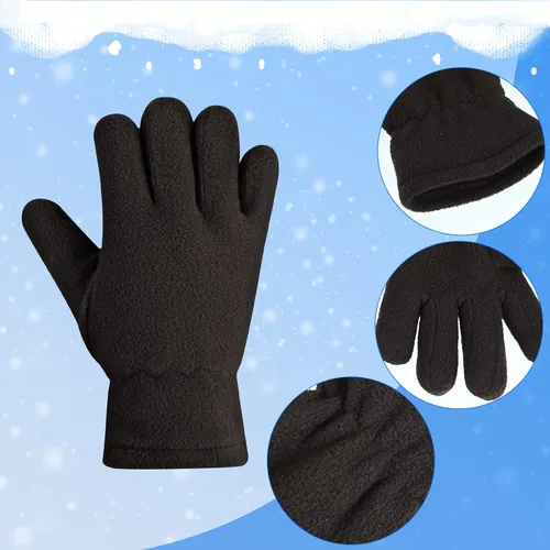 Miniatura 3 de SATINIOR 3 pares de guantes de invierno de forro polar para niños, guantes cálidos de dedos completos para niños, niñas, niños, suministros