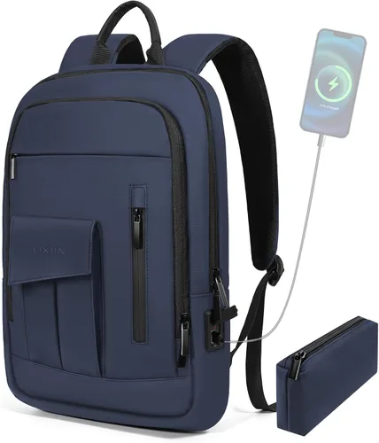 Miniatura 12 de Mochila de negocios para hombres antirrobo resistente al agua mochila de desplazamiento para portátil de 15.6 pulgadas para el trabajo diario, Negro