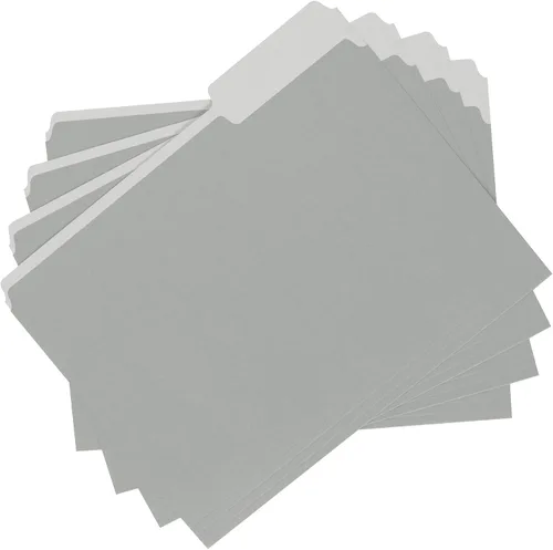 Miniatura 4 de Amazon Basics - Carpetas de archivo tamaño carta, con pestaña de corte de 1/3, color gris, paquete de 36