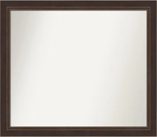 Miniatura 133 de Amanti Art Espejo de baño de bronce para sobre el fregadero, 24 x 24 pulgadas, espejo cuadrado de bronce Lara para tocador, marco de madera