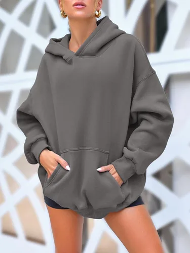 Miniatura 52 de AUTOMET Sudaderas de gran tamaño con capucha de forro polar para mujer, camisas de manga larga, sudaderas con bolsillo para otoño 2025