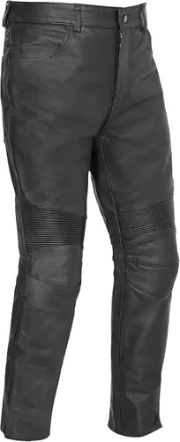 First Mfg Co - Smarty Pants - Pantalones unisex de cuero negro para motociclista