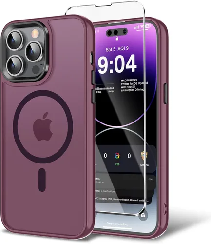 Miniatura 70 de Funda para iPhone 11 con protector de pantalla, compatible con MagSafe, ultra delgada, translúcida, mate, a prueba de golpes, color negro