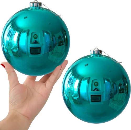 Miniatura 121 de Bolas de Navidad Grandes de 3.2" en Azul Bebé - Adornos para Árbol de Navidad, Bolas Colgantes Inastillables para Cumpleaños, Halloween, Boda
