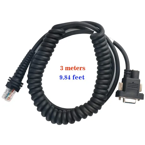 Miniatura 6 de VOTTAN Cable serie para escáner de código de barras (señales +/-5V) en espiral RS232 DB9 Cable hembra compatible con Honeywell 1900 Series 1952G-HD