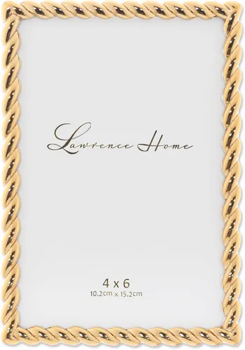 Miniatura 23 de Lawrence Frames Marco de metal con diseño de cuerda, 4 x 6, color plateado Plata