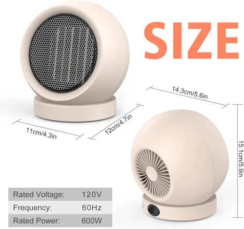 Miniatura 6 de Coolfor Calentador de Espacio, PTC Cerámico/Calentador Eléctrico Portátil de Escritorio de Alto Rendimiento, Calentador de Escritorio para Hogar