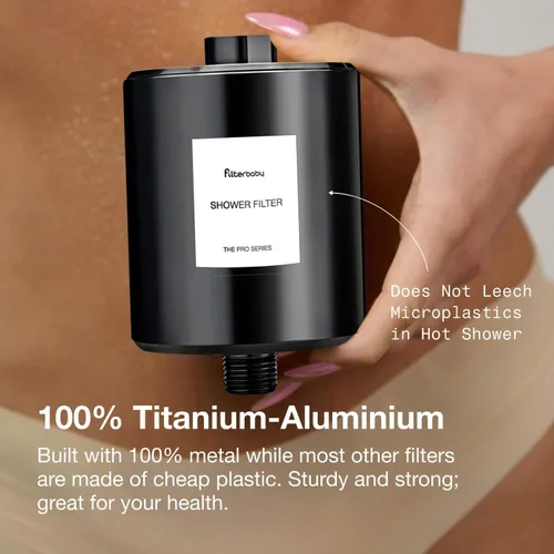 Miniatura 6 de Filterbaby Filtro de ducha totalmente metálico Pro – Certificado IAPMO según la norma NSF 177, desarrollado por médicos, reduce hasta un 99% de Negro