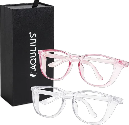 Miniatura 7 de Aqulius 2 Pack Stylish Safety Glasses Goggles, Scratch Resistant, Safety Glasses for Women, Blue Light, Glasses for Nurses Negro / transparente