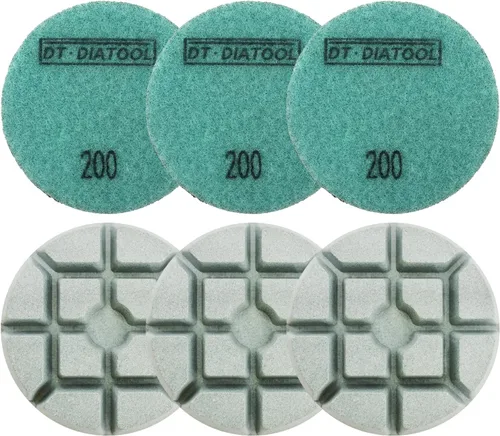 Miniatura 14 de DT-DIATOOL Almohadillas de pulido de diamante para piso, resina de terrazo, diámetro del suelo, grano de 4 pulgadas, 800 unidades, 6
