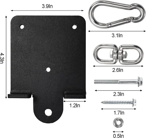 Miniatura 2 de WUWEOT Percha para bolsas pesadas, soporte resistente para bolsa de boxeo, rotación de 360°, soporte de gancho de madera para entrenamiento