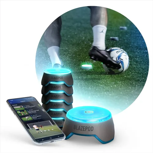 Kit de Entrenamiento de Reacción BlazePod para Fútbol – 6 Pods de Luz de Reacción para Mejorar la Velocidad, el Enfoque y la Toma de Decisiones –