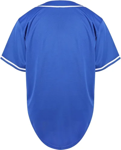 Miniatura 3 de Camiseta de béisbol de manga corta con botones estilo hipster de Hip Hop en blanco