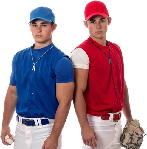 Miniatura 5 de Collar con inicial de béisbol para niños y hombres, collares de letra A-Z, cadena de acero inoxidable con accesorios, dije deportivo, regalo