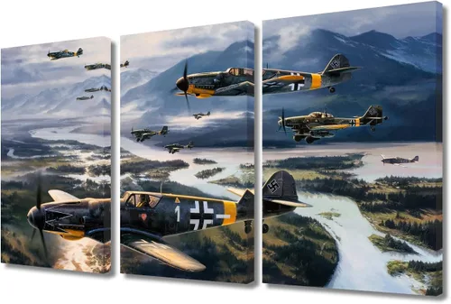 Miniatura 19 de Lienzo decorativo para pared de niños, decoración de dormitorio de adolescentes de la Segunda Guerra Mundial, imágenes en pared para decoración