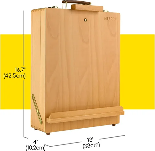 Miniatura 2 de MEEDEN Caballete de Mesa Extra Grande, Caballetes de Mesa de Madera de Haya Sólida para Pintar Lienzo, Caballete Caja de Bocetos, Caballete de Arte