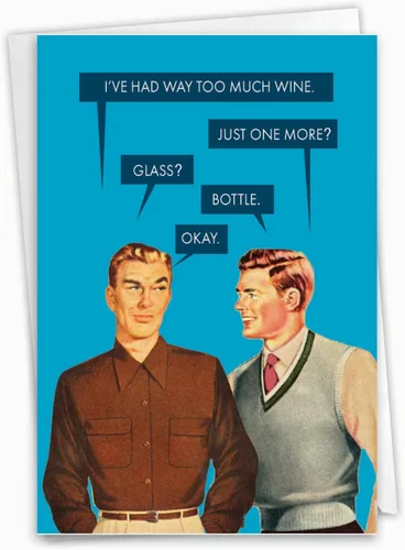 Miniatura 18 de NobleWorks - 1 tarjeta divertida de feliz cumpleaños - Divertido humor de broma de vino para ancianos, celebra cumpleaños - Embotellado C9354BDG