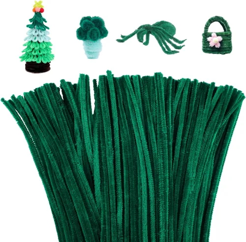 Miniatura 10 de Mnuizu - 200 limpiadores de tuberías, tallos de chenilla para manualidades, varillas esponjosas para manualidades navideñas y suministros de Rosa