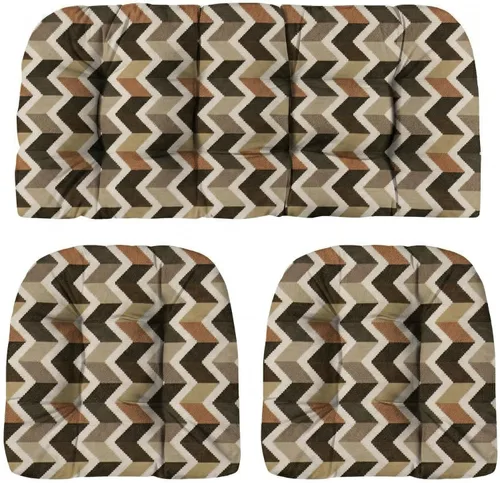 Miniatura 41 de RSH DECOR: Sunbrella 3-Piece Tufted Wicker Cushion Set 44" x 22" & 22" x 22" Outdoor Loveseat & U-Shaped Seat Cushions Crafted with