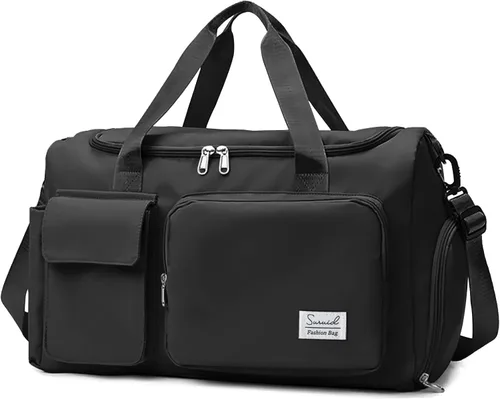 Bolsa de deporte para gimnasio con compartimento para zapatos y bolsillo separado seco y húmedo para hombres y mujeres, bolso de entrenamiento de