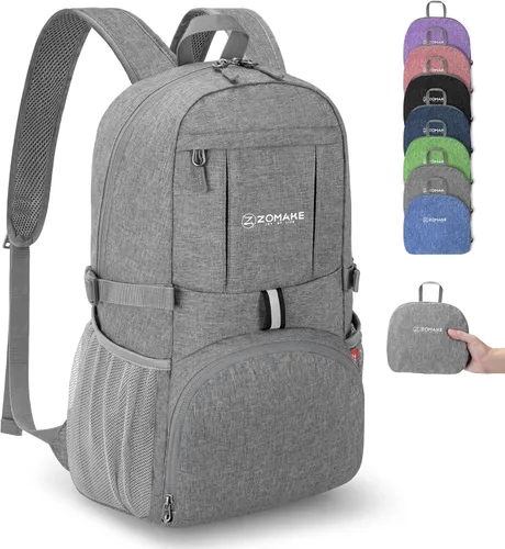 Miniatura 23 de ZOMAKE Mochila ultraligera plegable de 20L, mochilas plegables pequeñas resistentes al agua para senderismo, mochila de día colapsable para mujeres