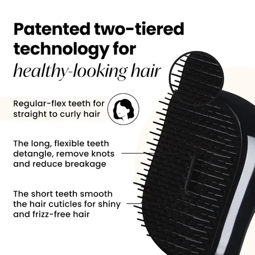 Miniatura 2 de Tangle Teezer Cepillo desenredante compacto para peinar, oro rosa, negro, 0.04 oz