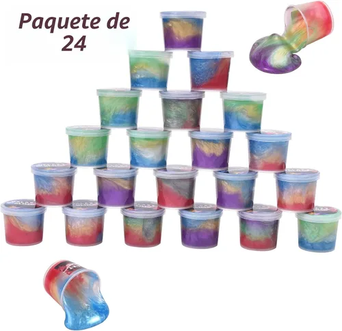 Miniatura 4 de Masilla de slime para fiestas infantiles, paquete de 24 unidades de slime de galaxia, slime de cristal para bolsa de regalos, juguetes para aliviar