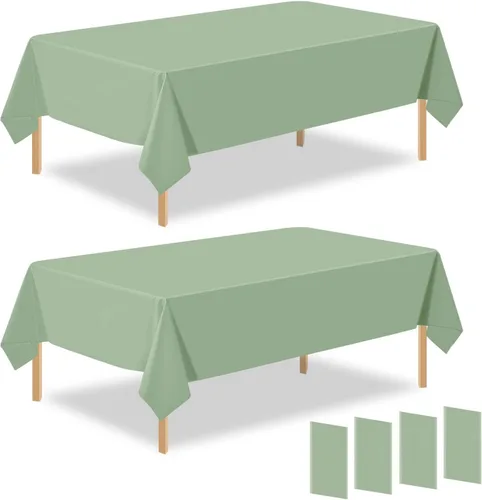Miniatura 37 de Paquete de 2 manteles rectangulares desechables de plástico negro de 54 x 108 pulgadas, manteles de plástico negro para cumpleaños, bodas