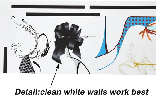 Miniatura 6 de Maydahui Calcomanías de pared de zapatos de tacón alto de colores modernos para mujer, zapatos de flores, tacones (32 x 30 pulgadas) para zapatos