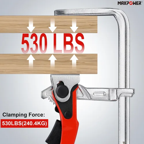 Miniatura 4 de MAXPOWER Abrazadera de mesa de trinquete, abrazadera de liberación rápida para MFT y sistema de riel guía, abrazadera de barra con capacidad de 7