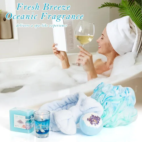 Miniatura 7 de Regalos Temáticos del Océano para Mujeres, Paquete de Cuidado Personal Regalos de Spa de Playa para Mujeres, Regalo de Spa Relajante Inspirador