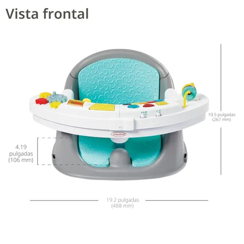 Miniatura 7 de Infantino Asiento y elevador de descubrimiento 3 en 1, con música y luces, asiento elevador para niños pequeños para mesa de comedor o silla