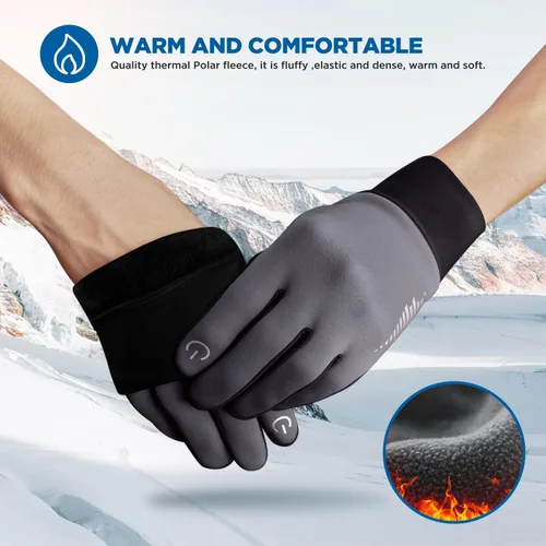 Miniatura 2 de SIMARI - Guantes de invierno para hombres y mujeres, para pantalla táctil, guantes de invierno, guantes de trabajo para correr, conducir, montar