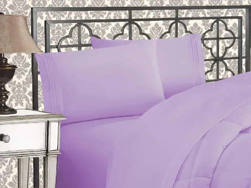 Miniatura 15 de Elegante juego de cómodas sábanas para cama de 1500 hilos resistente a arrugas y a la decoloración, calidad egipcia de lujo ultrasuave de 4 piezas
