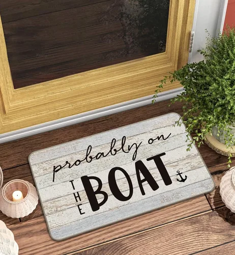 Miniatura 2 de Probably On The Boat Anchor - Tapete para puerta de entrada con citas divertidas de 17 x 30 pulgadas, decoración náutica para puerta delantera