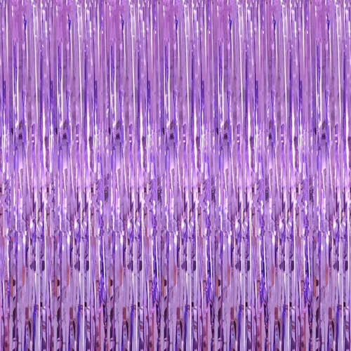 Miniatura 16 de 2 cortinas de flecos metálicos de oropel de 3.2 x 8.2 pies, diseño de arco iris, serpentinas de fiesta, cabina de fotos, telón de fondo para boda