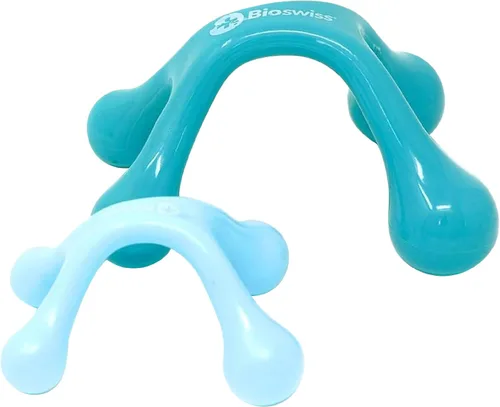 Miniatura 8 de BioSwiss Rodillo de masaje de garra, masajeador muscular de mano con 5 cabezales giratorios para espalda, piernas y hombros