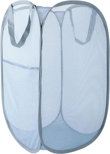 Miniatura 12 de Cesta de lavandería desplegable de malla extra grande de 100 litros con tapa y asas, paquete de 2, cesta de ropa sucia plegable XL