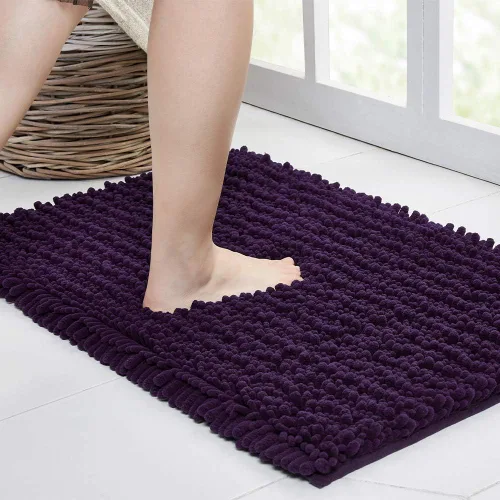 Miniatura 184 de Walensee Alfombra de baño antideslizante (24x17 pulgadas, rosa polvoriento) absorbente de agua, súper suave, lanuda de felpilla, lavable a máquina