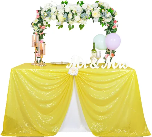 Miniatura 11 de ShinyBeauty Mantel cuadrado de lentejuelas rosas de 50 x 50 pulgadas, mantel de 50 x 50 pulgadas, perfecto para cumpleaños, fiestas, bodas