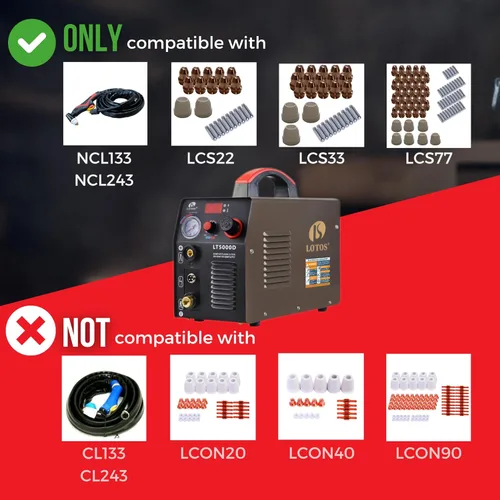 Miniatura 6 de LOTOS LTP5000D Cortador de plasma, actualización 2024 de 5/8" 16 mm corte limpio 3/4" 20 mm corte de separación 50A sin arco piloto plasma metal