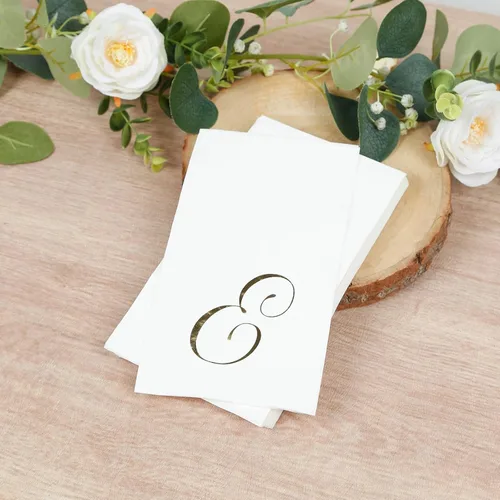 Miniatura 57 de Efavormart 50 Pack Servilletas de papel para fiestas de 2 capas suaves verde oliva con borde dorado de oro, servilletas para cenas, cócteles