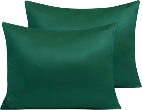 Miniatura 69 de NTBAY - Fundas de almohada de satén con cremallera, súper suaves y lujosas fundas de almohada Negro