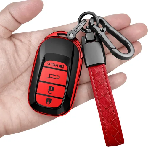 Miniatura 9 de Funda para llavero Honda con llavero de cuero TPU suave, protección completa, para 2022, 2023, 2024, 2025, Civic Accord HR-V Pilot CR-V, carcasa