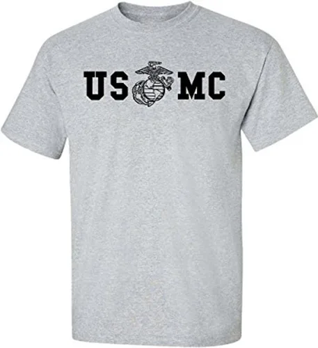 Miniatura 2 de Lucky Ride Camiseta Militar para Hombre del Cuerpo de Marines de los EE. UU. con Bulldog en la Parte Delantera y Posterior