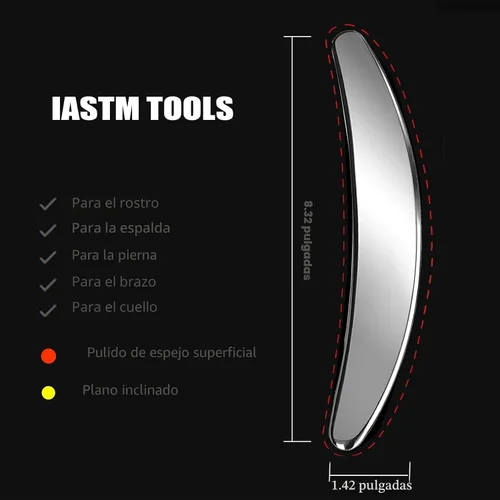 Miniatura 6 de BYYDDIY Juego de herramientas de raspador muscular de acero inoxidable 3 en 1, herramientas de masaje raspador para terapia física, Derma Edge