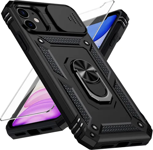 Miniatura 20 de Funda para iPhone 11 Pro con cubierta para lente de cámara, protector de pantalla HD, protección contra caídas de grado militar de 10 pies, soporte