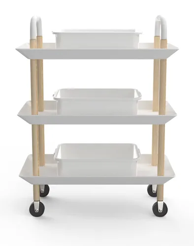 Miniatura 3 de 5 paquetes de cajas/bolsas de tinas de autobús comerciales, contenedor de almacenamiento de plástico blanco con asas/lavabo (8 litros)