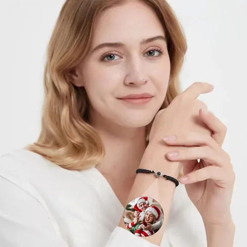 Miniatura 4 de YATEDIY Pulseras personalizadas con imágenes, pulseras de proyección personalizadas con fotos, regalo de joyería de cuerda personalizada para él, su