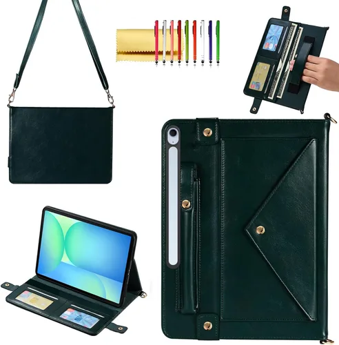 Miniatura 87 de Bolso Funda para Samsung Galaxy Tab S10 FE/S9 FE 10.9"/S9/S8/S7 11", Techcircle Folio con Soporte Cruzado, Billetera con Ranura para Lápiz S Pen